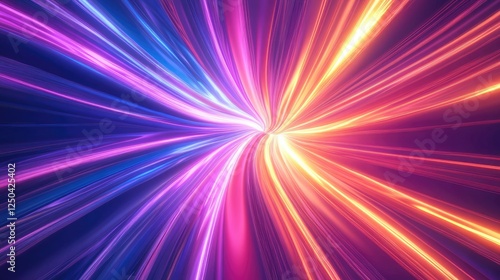 Vibrant Colorful Light Trails Spiraling in a Cosmic Background
