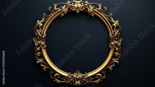 Ornate Gold Frame with Intricate Detailing on Dark Background