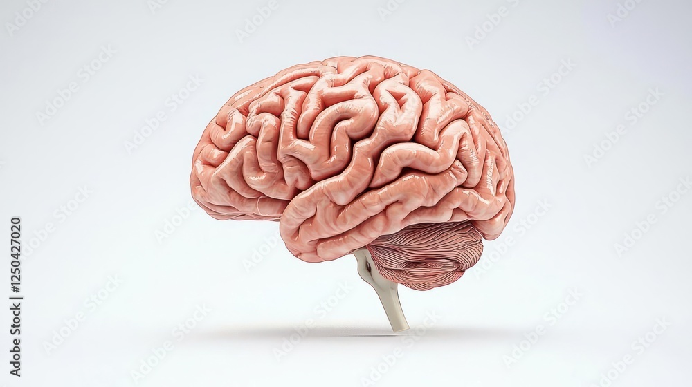 Detailed 3D Model Of A Human Brain Detailed 3D Model Of A Human Brain