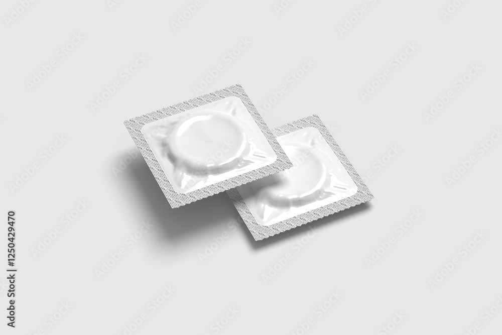Condom packaging mockup blank Condom packaging mockup blank