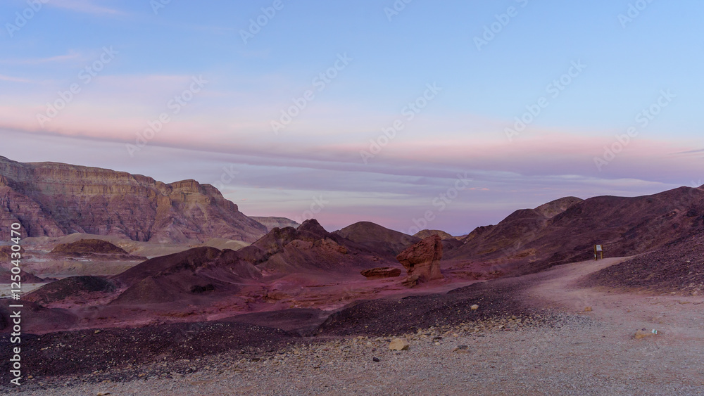 Sunset view in Timna desert park
