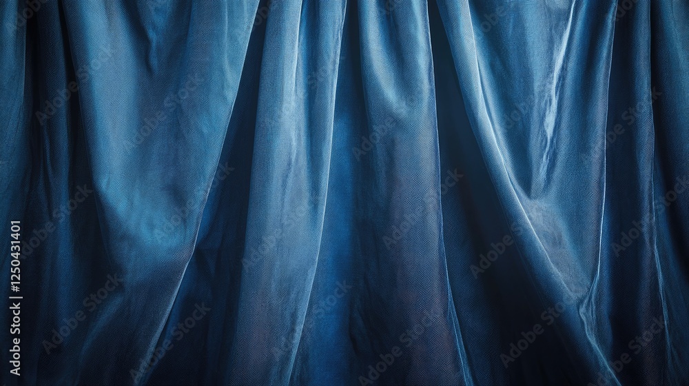 Elegant Blue Fabric Drapery with Soft Folds and Subtle Texture Elegant Blue Fabric Drapery with Soft Folds and Subtle Texture