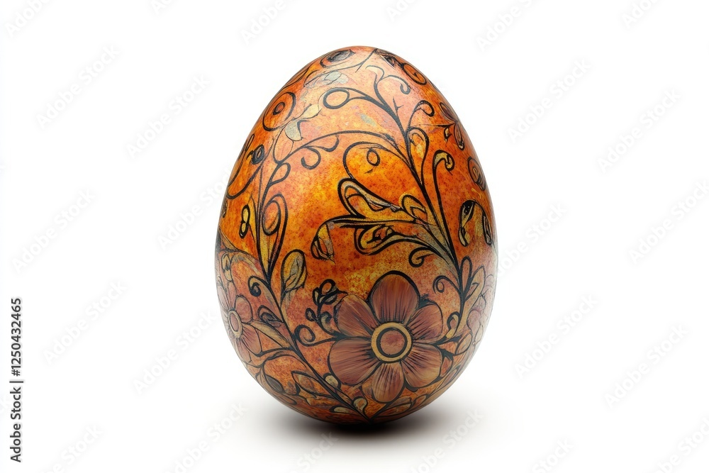 Ornately decorated egg with floral patterns Ornately decorated egg with floral patterns