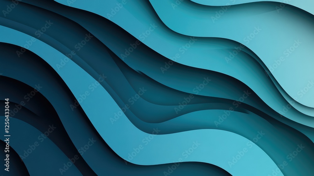 Fototapeta premium Abstract Waves in Shades of Blue and Teal for Modern Design Projects