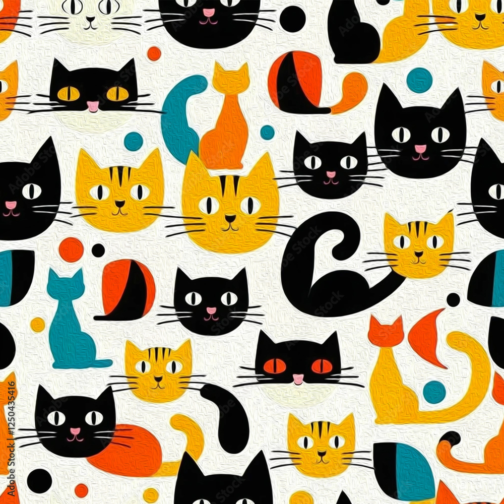 Cats . Oil paint. Animal illustration. Design for use in graphics. Cats . Oil paint. Animal illustration. Design for use in graphics.