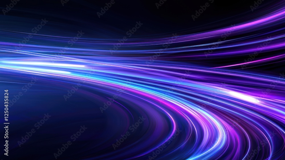 Abstract light trails in vibrant purple and blue hues, creating a dynamic background effect Abstract light trails in vibrant purple and blue hues, creating a dynamic background effect