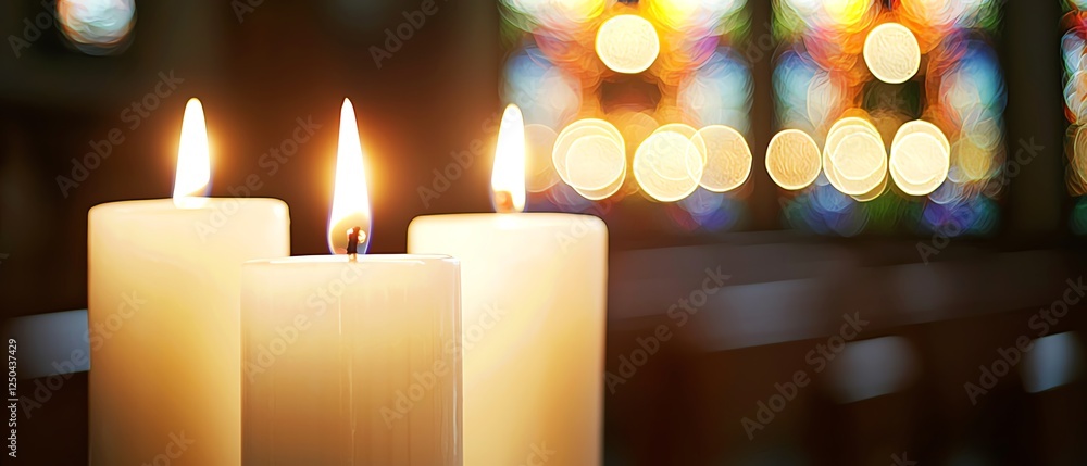 Lit candles create a serene atmosphere. Lit candles create a serene atmosphere.