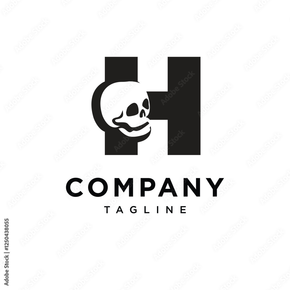 Letter H Skull Logo Icon Vector Letter H Skull Logo Icon Vector
