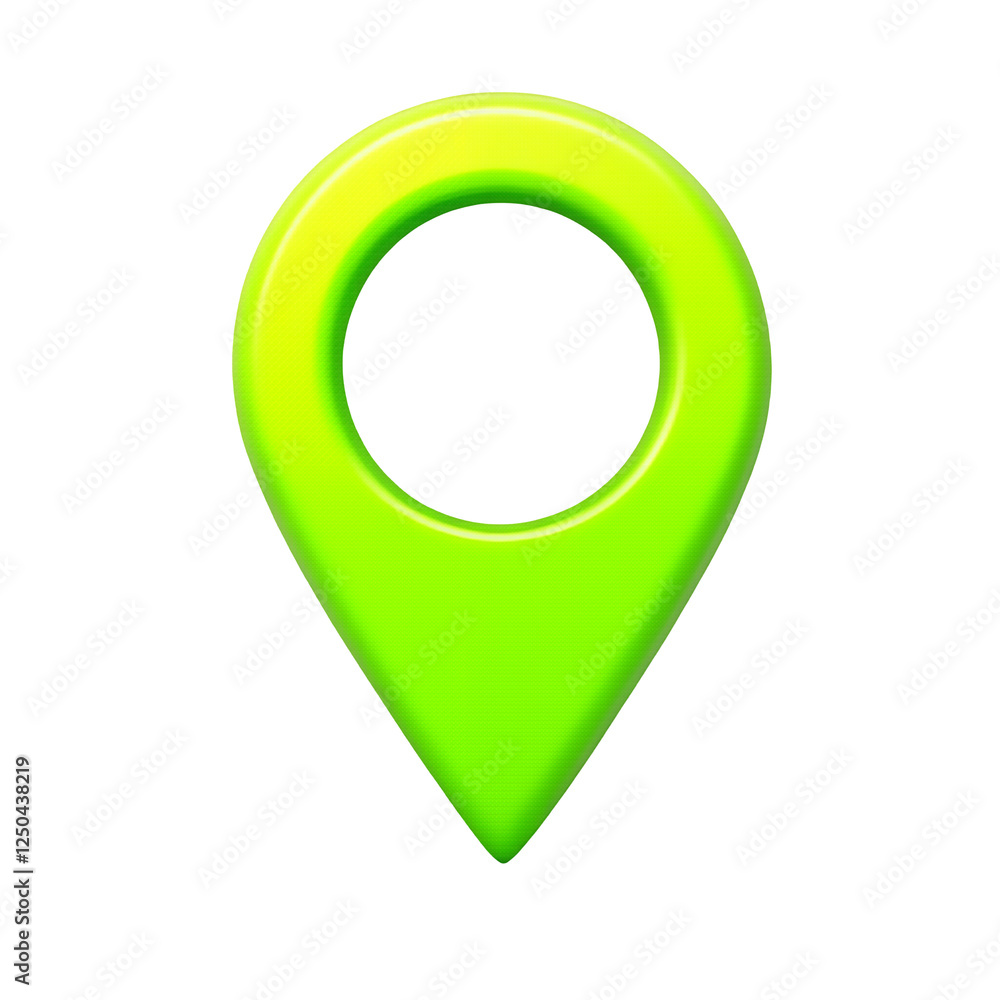 Vibrant 3D Green Location Pin Icon. Cut out Vibrant 3D Green Location Pin Icon. Cut out