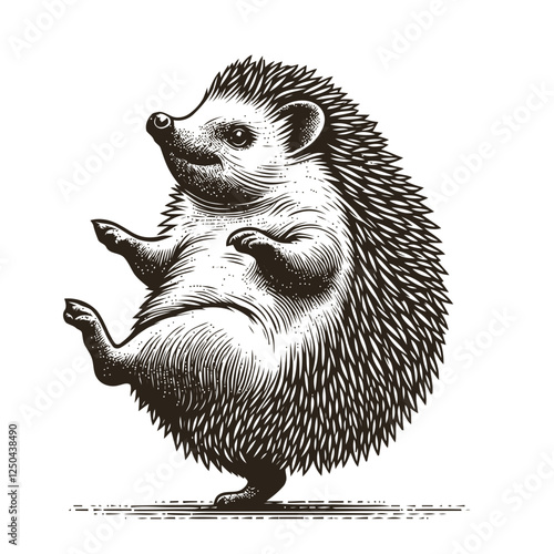 Stylized Hand-Drawn Hedgehog Illustration