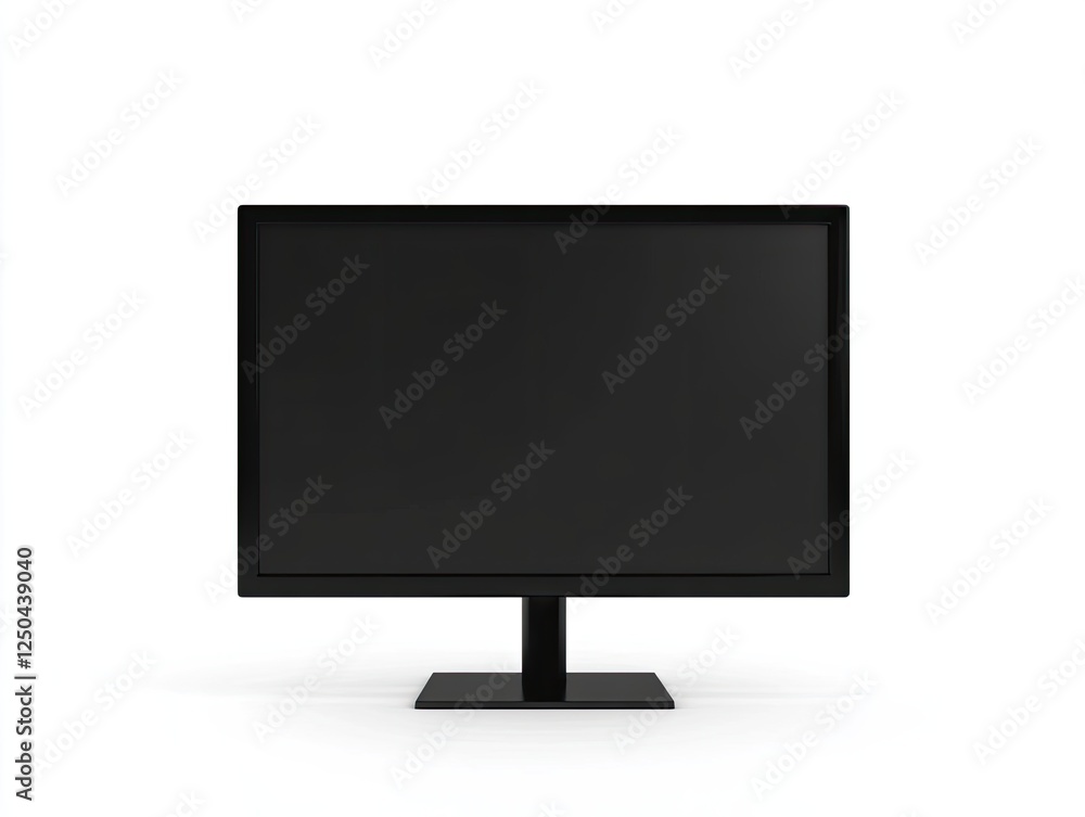 Sleek Black Modern Computer Monitor Isolated on a Clean White Background Sleek Black Modern Computer Monitor Isolated on a Clean White Background