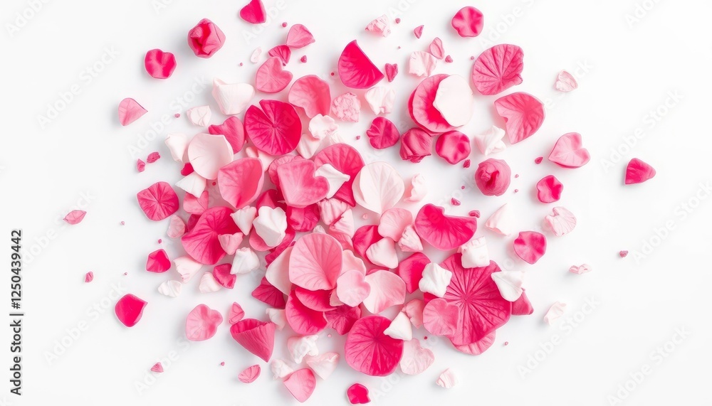 Soft pink rose petals scattered beautifully, creating a romantic and floral background Soft pink rose petals scattered beautifully, creating a romantic and floral background