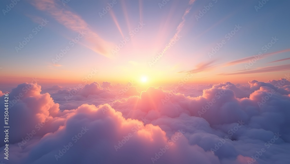 Dramatic clouds paint the evening sky with hues of orange and red at sunset Dramatic clouds paint the evening sky with hues of orange and red at sunset