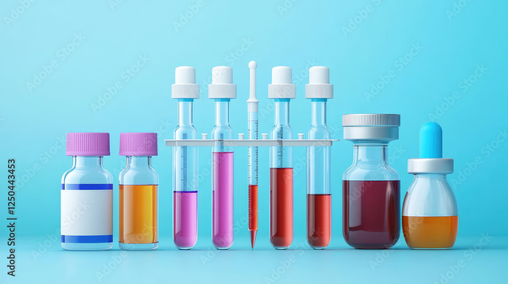 Exploring oncology research laboratory test tubes and equipment in a scientific environment - flat design illustration Exploring oncology research laboratory test tubes and equipment in a scientific environment - flat design illustration