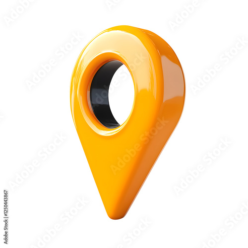 3D cartoon icon of a location pin isolated on transparent background, clipping path, pen tool.