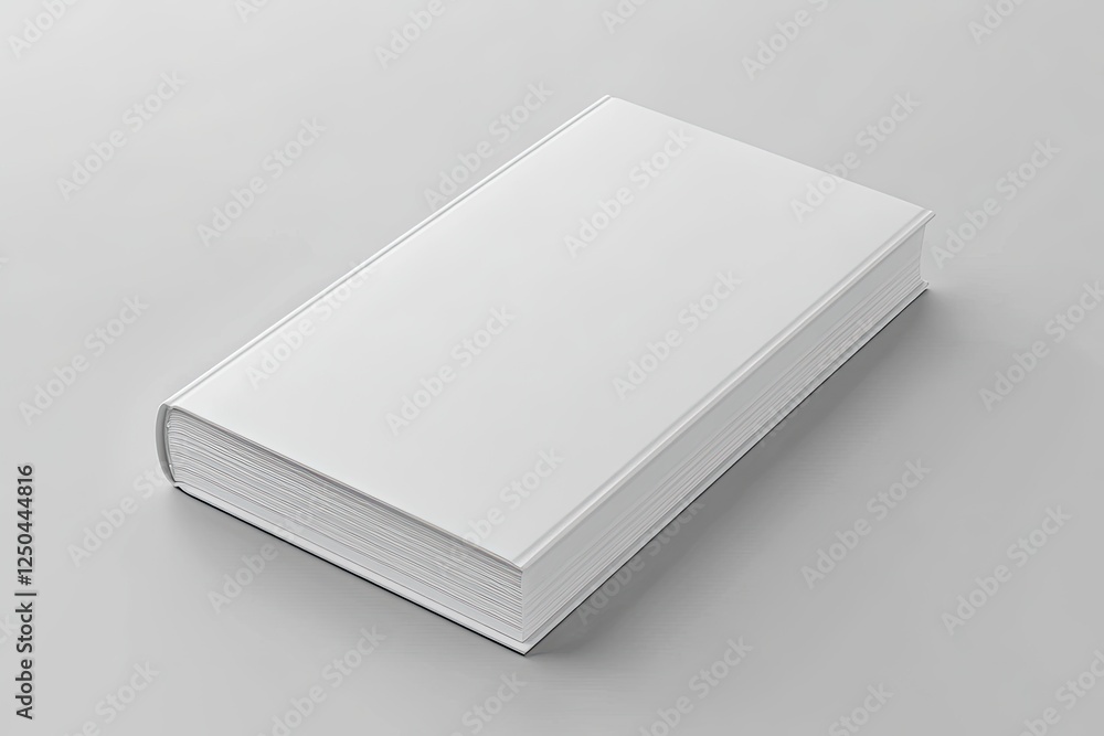 Blank white book mockup on light gray surface Blank white book mockup on light gray surface