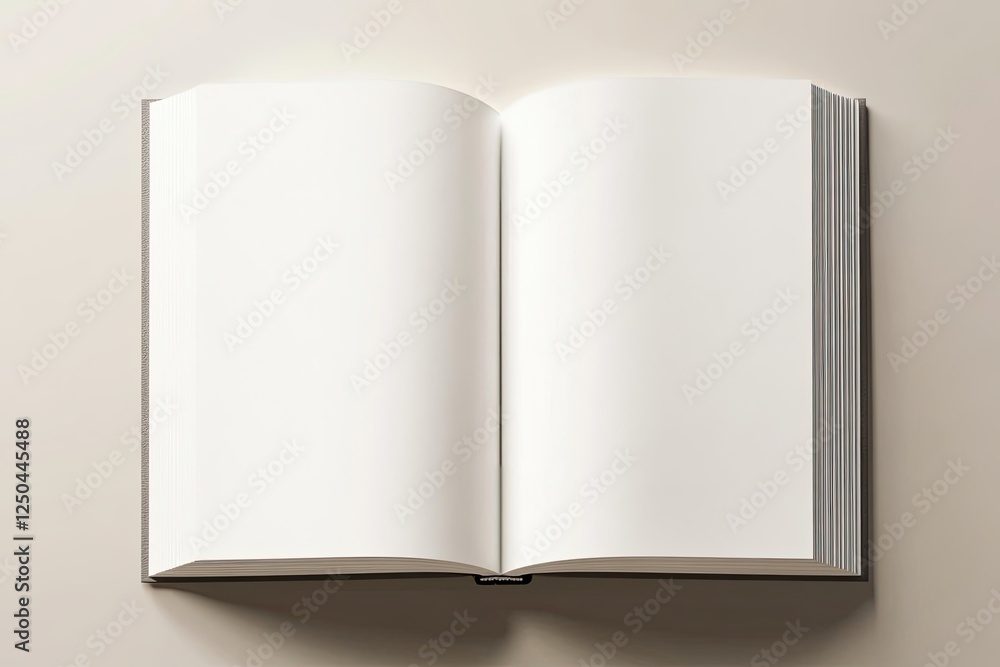 Open book, blank pages, neutral background, ready for content Open book, blank pages, neutral background, ready for content