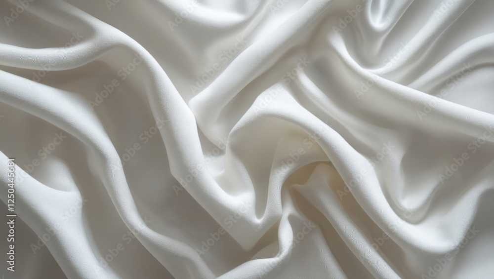 Soft flowing white fabric texture with gentle waves ideal for elegant backgrounds and design projects Soft flowing white fabric texture with gentle waves ideal for elegant backgrounds and design projects