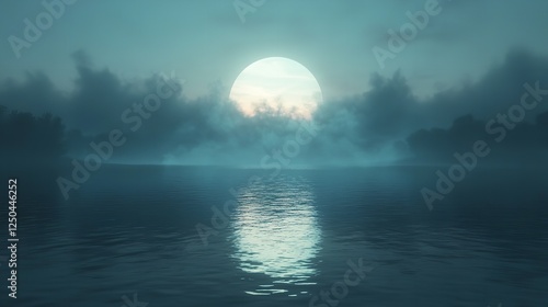 A vibrant sunset over a calm ocean, reflecting colorful clouds and serene waters.