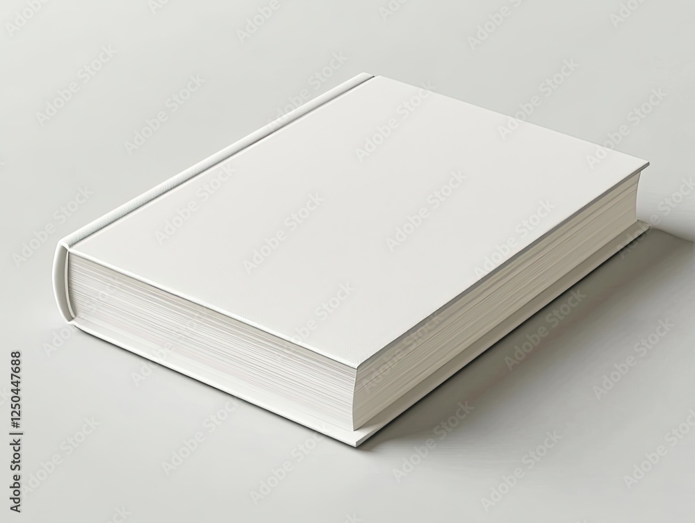 Blank White Book Mockup on Light Grey Surface Blank White Book Mockup on Light Grey Surface