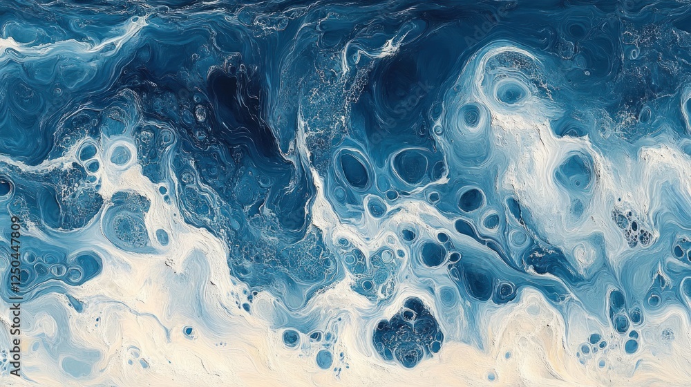 Naklejka premium Abstract Blue White Fluid Art Texture Background