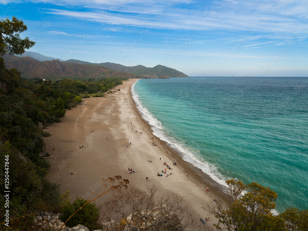 Wonderful view of Olympos and Cirali beach. Touristic Mediterranean coast of Turkey. Kemer district, Antalya province, Turkey country Wonderful view of Olympos and Cirali beach. Touristic Mediterranean coast of Turkey. Kemer district, Antalya province, Turkey country