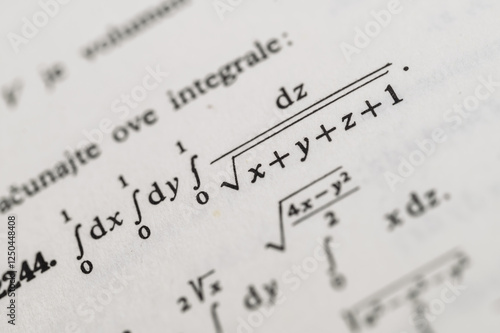 Mathematical Formulas and Equations in Textbooks Featuring Integrals, Square Roots, and Parametric Functions