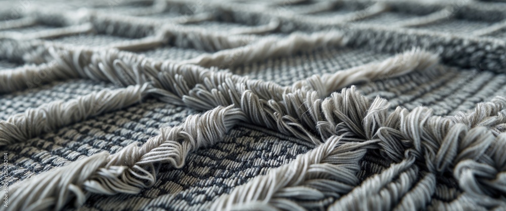 Close-up macro shot of textured gray carpet showcasing intricate patterns and strands highlighting fabric detail and design elegance. Close-up macro shot of textured gray carpet showcasing intricate patterns and strands highlighting fabric detail and design elegance.