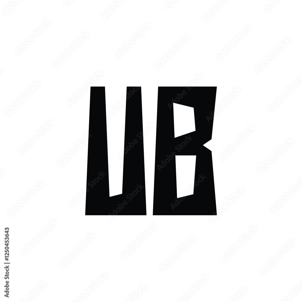 Fototapeta premium UB monogram logo design letter text name symbol monochrome logotype alphabet character simple logo