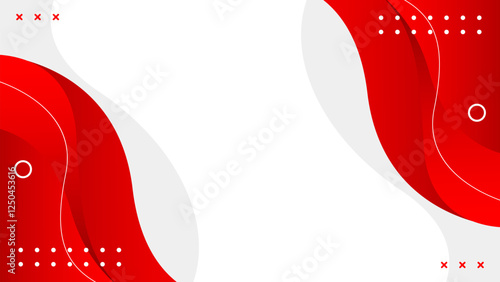 Abstract red and white geometric background with fluid wave shapes. Modern dynamic wallpaper. Template banner background for sales, business, ads, events, web and pages