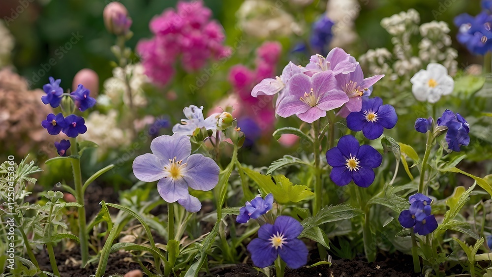 Vibrant Spring Garden Flowers Blooming in Full Color Vibrant Spring Garden Flowers Blooming in Full Color