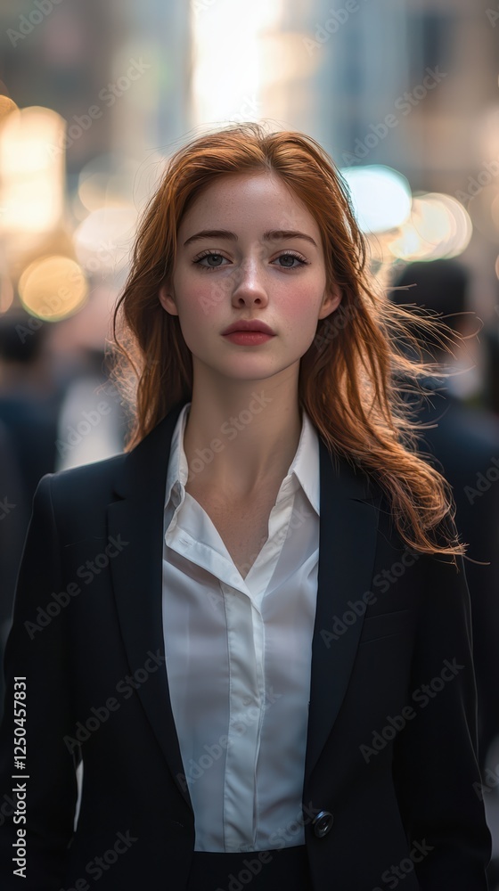 Determined professional a portrait of resilience in urban chaos Determined professional a portrait of resilience in urban chaos