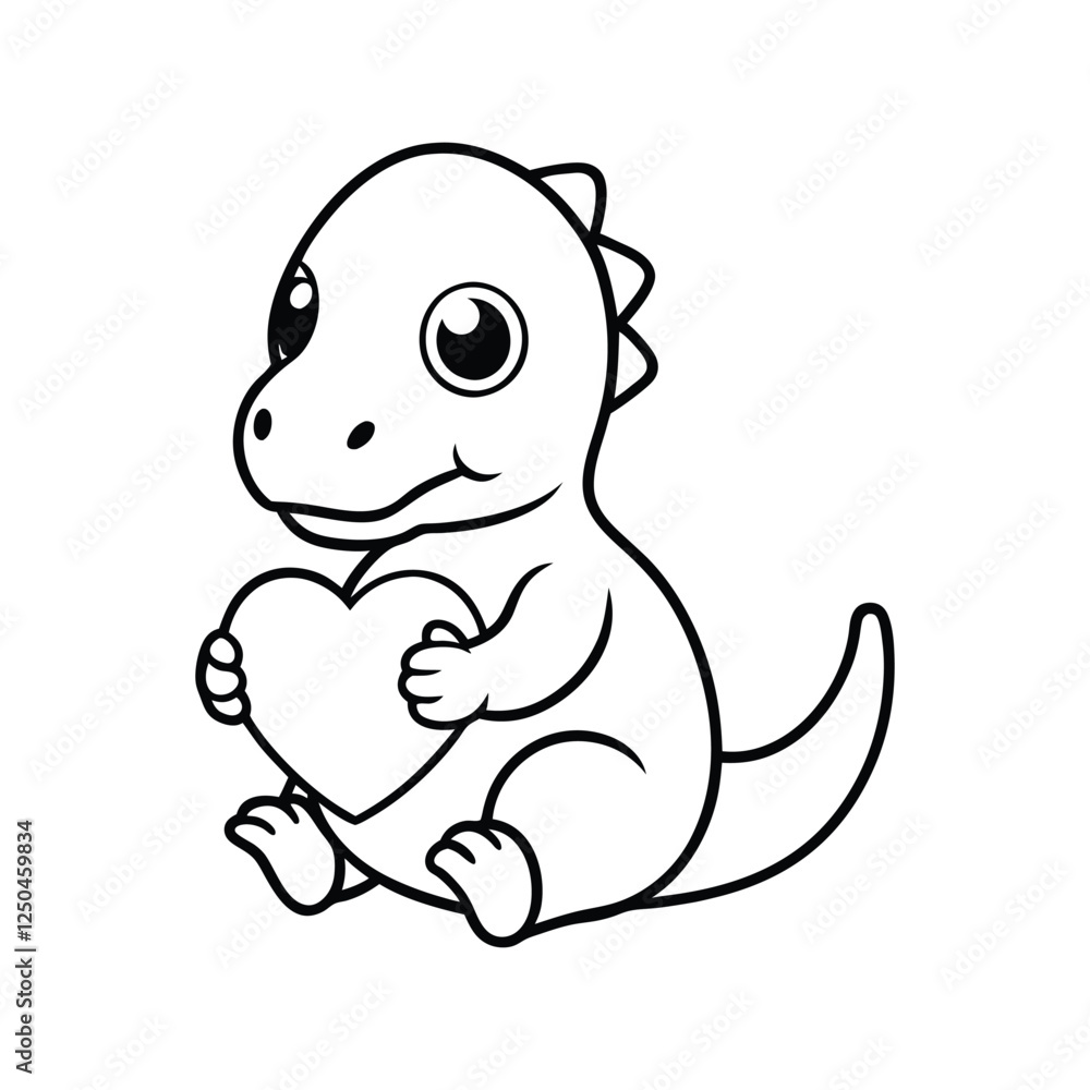 Cute Cartoon Dinosaur Holding a Red Heart – Adorable Kawaii Valentine’s Day Clipart Cute Cartoon Dinosaur Holding a Red Heart – Adorable Kawaii Valentine’s Day Clipart