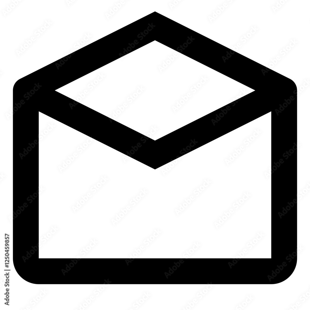 Mail Open - Simple Minimalist Communication Icon Mail Open - Simple Minimalist Communication Icon