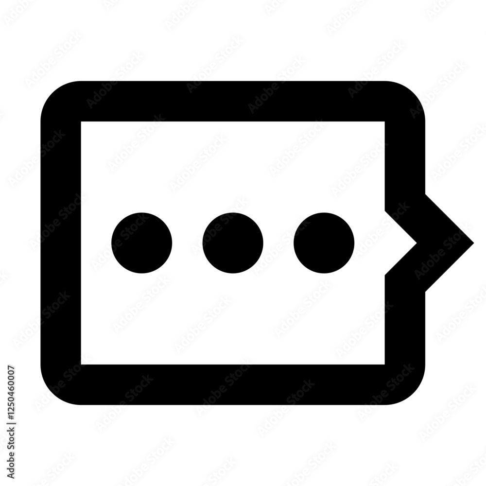 Message Dots Right - Simple Minimalist Communication Icon Message Dots Right - Simple Minimalist Communication Icon