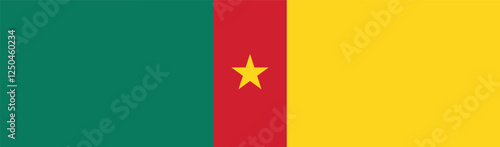 Cameroon flag long banner digital vector illustration