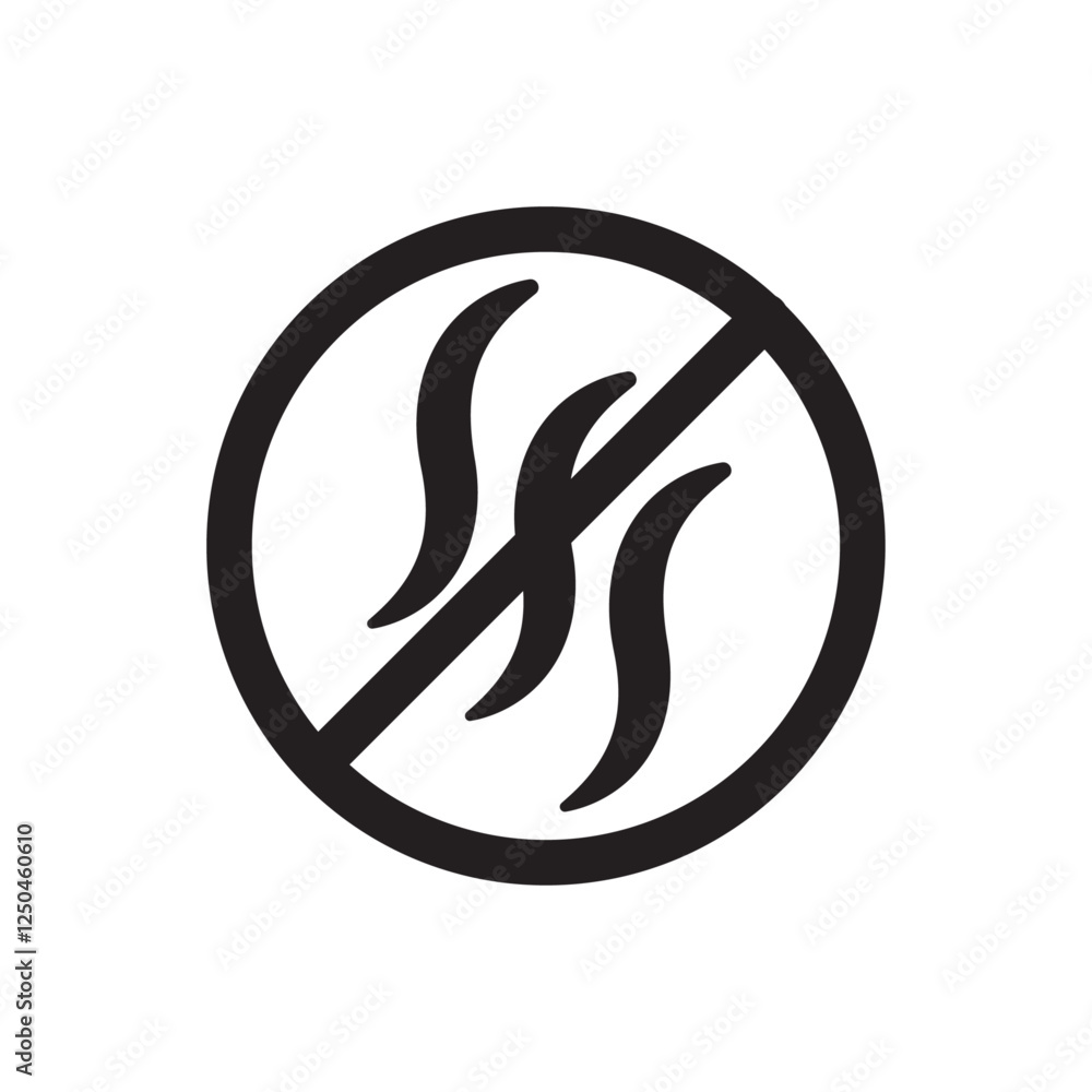 Obraz premium Odorless icon with crossed circle over bad smell lines