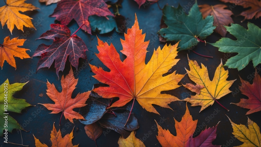 Vibrant autumn leaves in a variety of colors creating a stunning seasonal landscape background. Vibrant autumn leaves in a variety of colors creating a stunning seasonal landscape background.
