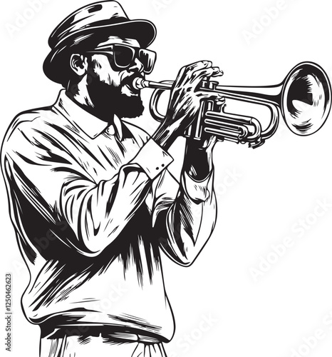man playing trumpet