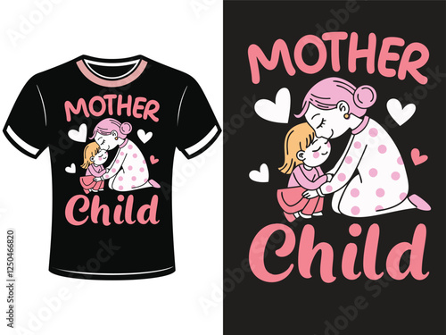 This image features a heartwarming design of a mother and child, perfect for a Mother's Day or family-themed apparel