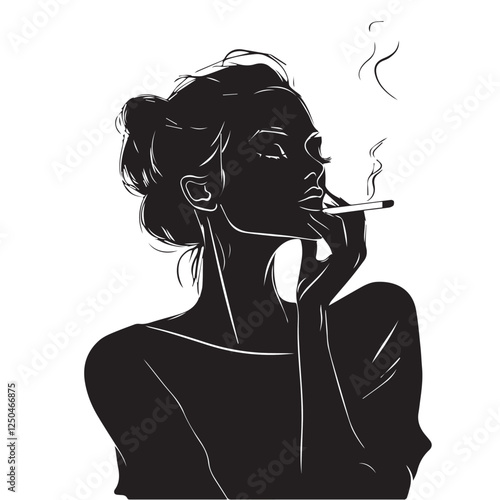 silhouette of a woman with cigarette