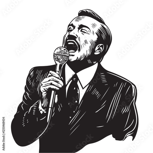 announcer with microphone