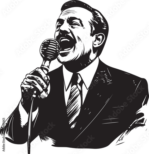man with microphone