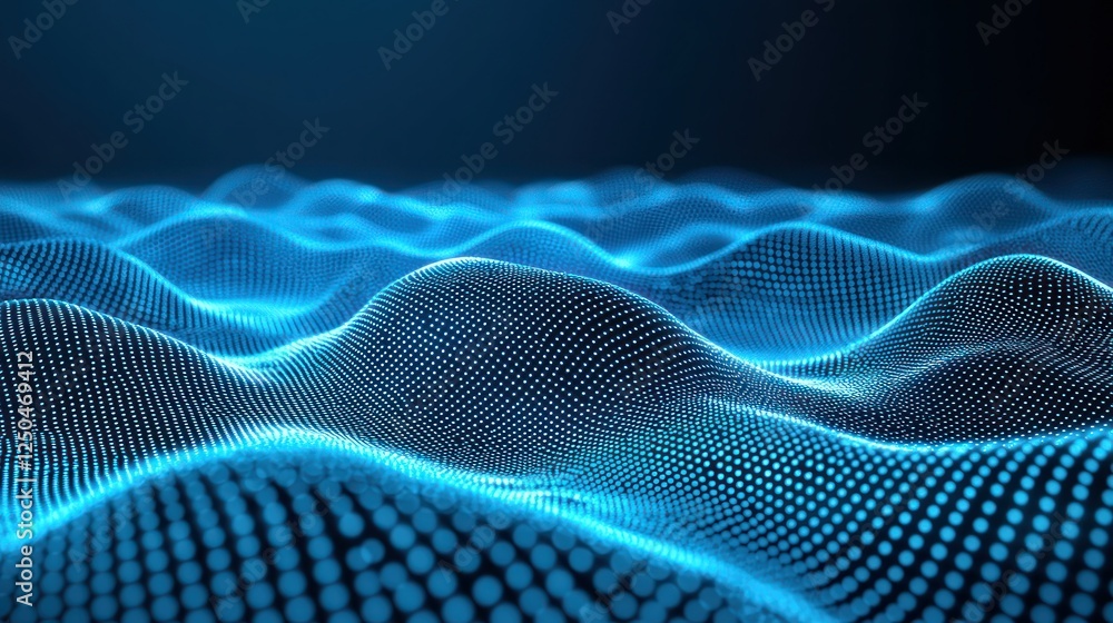 Abstract blue digital wave particles flowing in cyberspace background animation Abstract blue digital wave particles flowing in cyberspace background animation