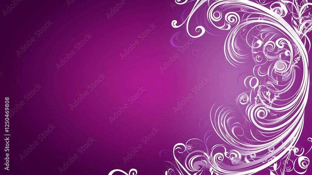 Abstract Purple Background with White Floral Design Abstract Purple Background with White Floral Design