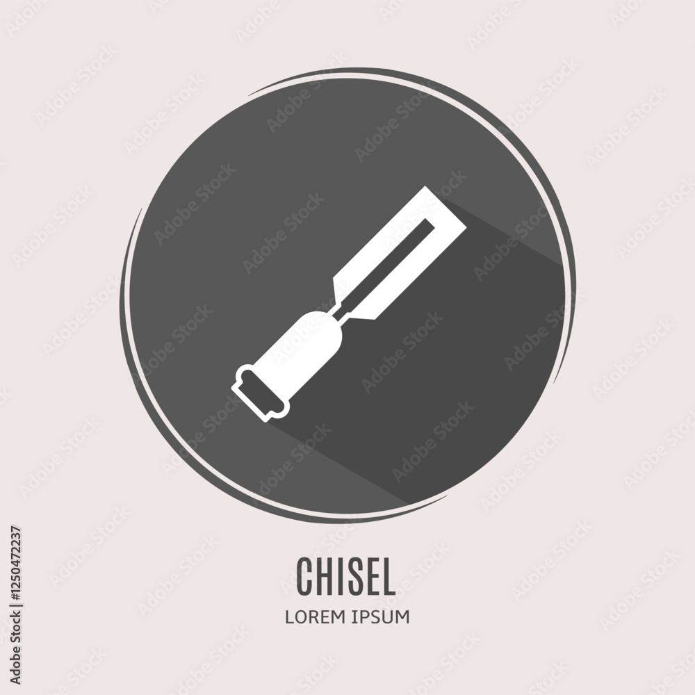 Symbol chisel logo. Illustration of chisel in flat. Stock vector. Symbol chisel logo. Illustration of chisel in flat. Stock vector.