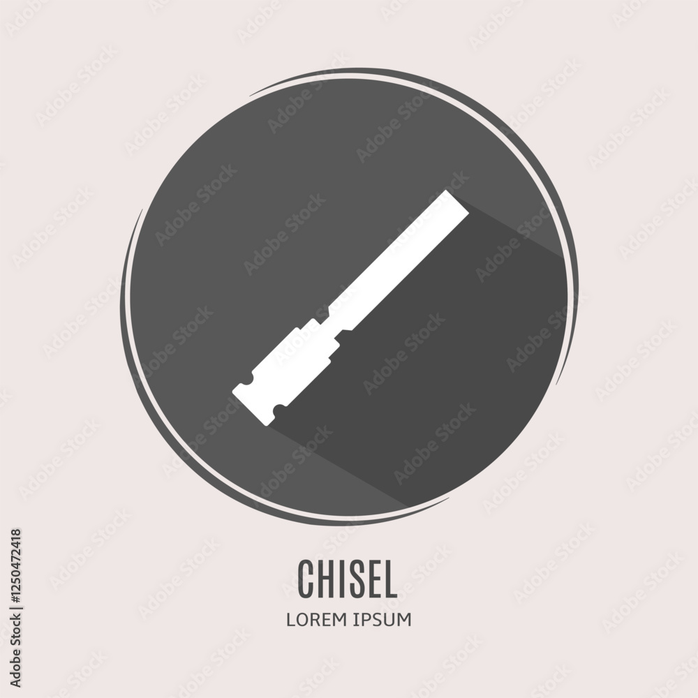 Symbol chisel logo. Illustration of chisel in flat. Stock vector. Symbol chisel logo. Illustration of chisel in flat. Stock vector.