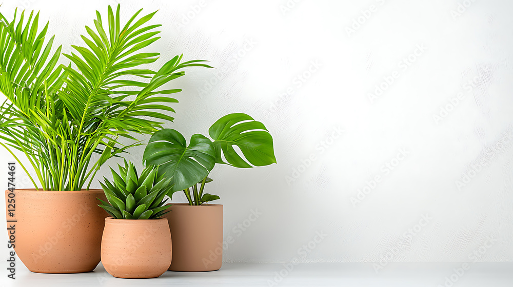 Fototapeta premium Indoor plant arrangement inspiration home decor photography minimalist close-up green living