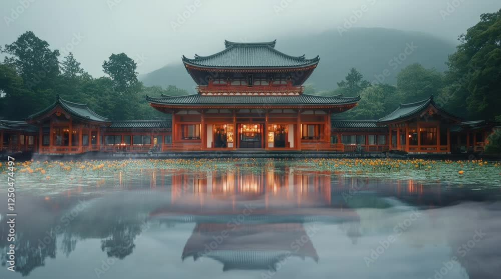 Night views of a Chinese pavilion, temple, and the Forbidden City Night views of a Chinese pavilion, temple, and the Forbidden City