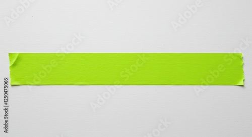 Vibrant lime green masking tape, textured adhesive strip, neon green painter's tape, horizontal strip of bright green, adhesive craft material